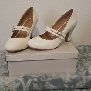 White maryjane heels